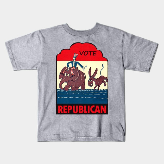 American Vote Republican Vintage Kids T-Shirt by Hilda74